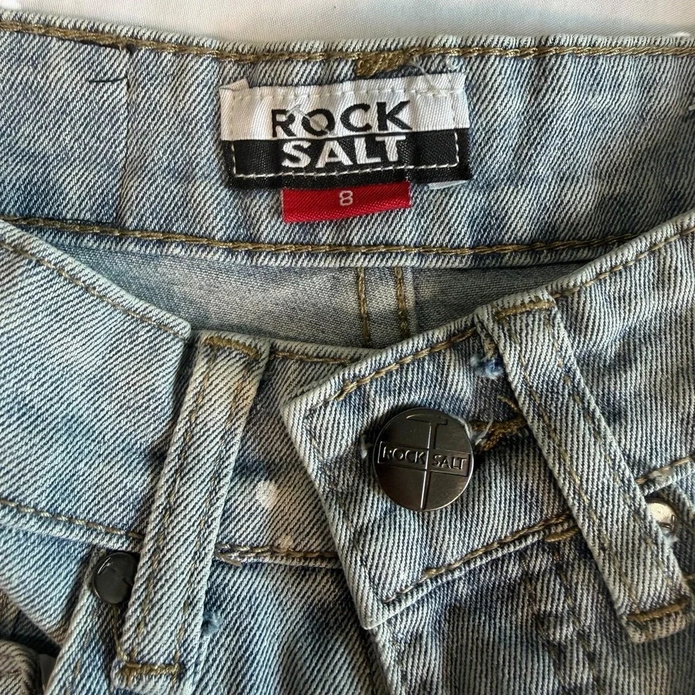 Rock Salt Young Boys Kids Distressed Denim Paint Culture Vibes Shorts Size 8